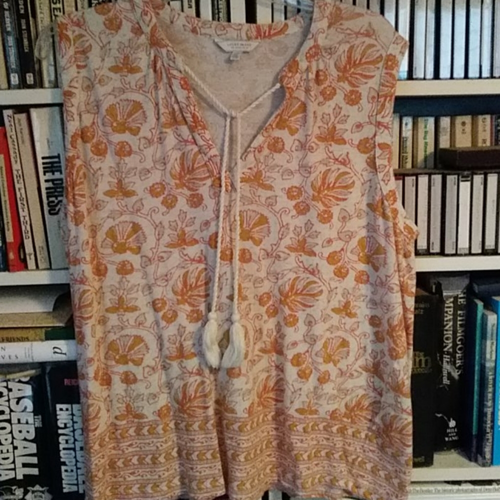 Lucky Brand floral wood cut print L